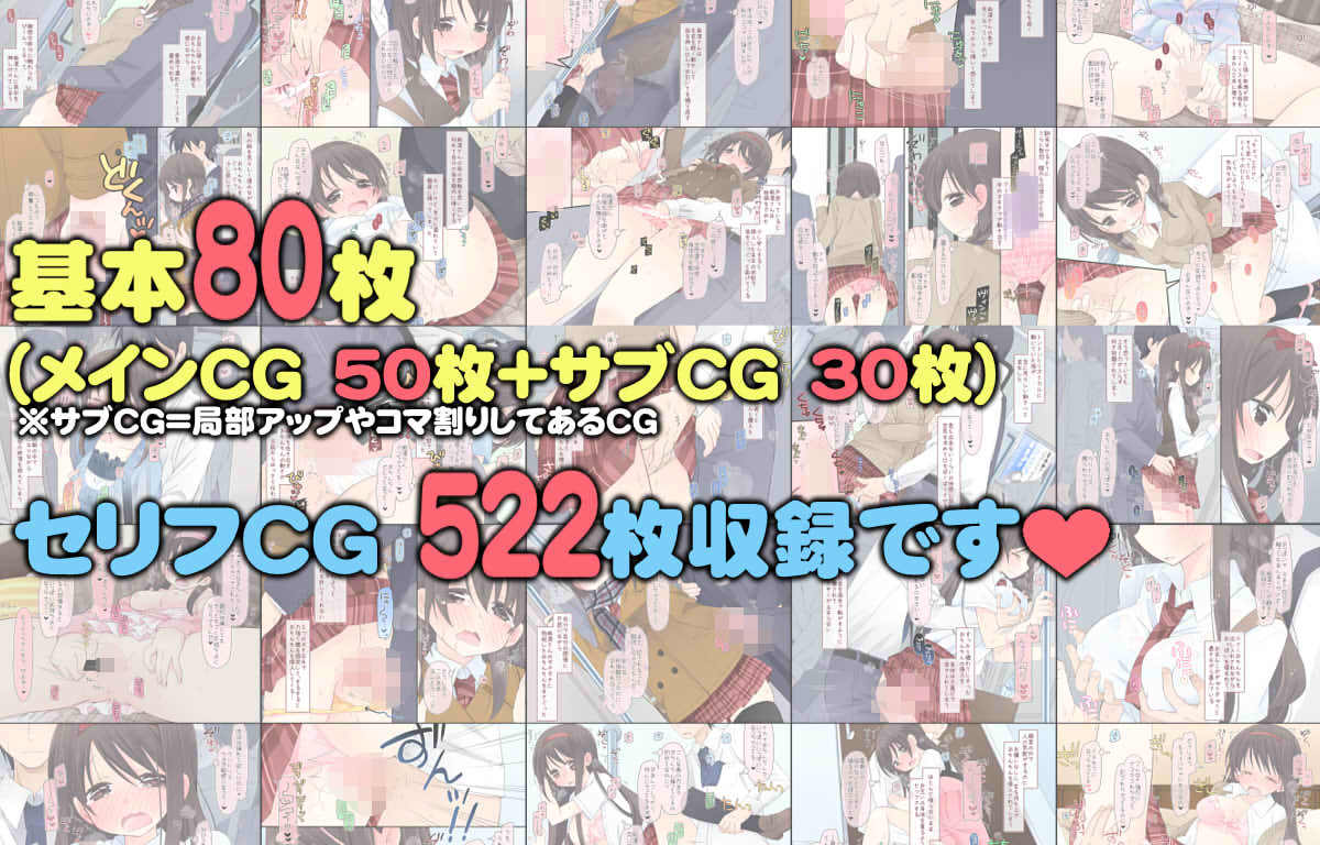 基本CGを80枚収録した痴漢調教ものの同人CG